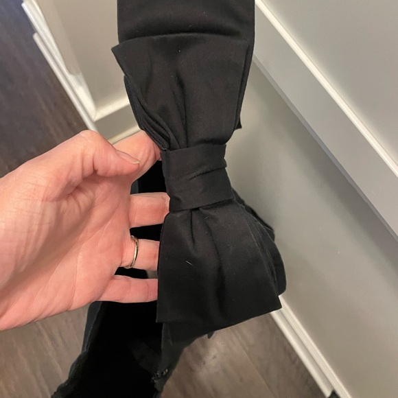 French connection black one shoulder cocktail dress pretty shoulder bow size 0 - Picture 7 of 11